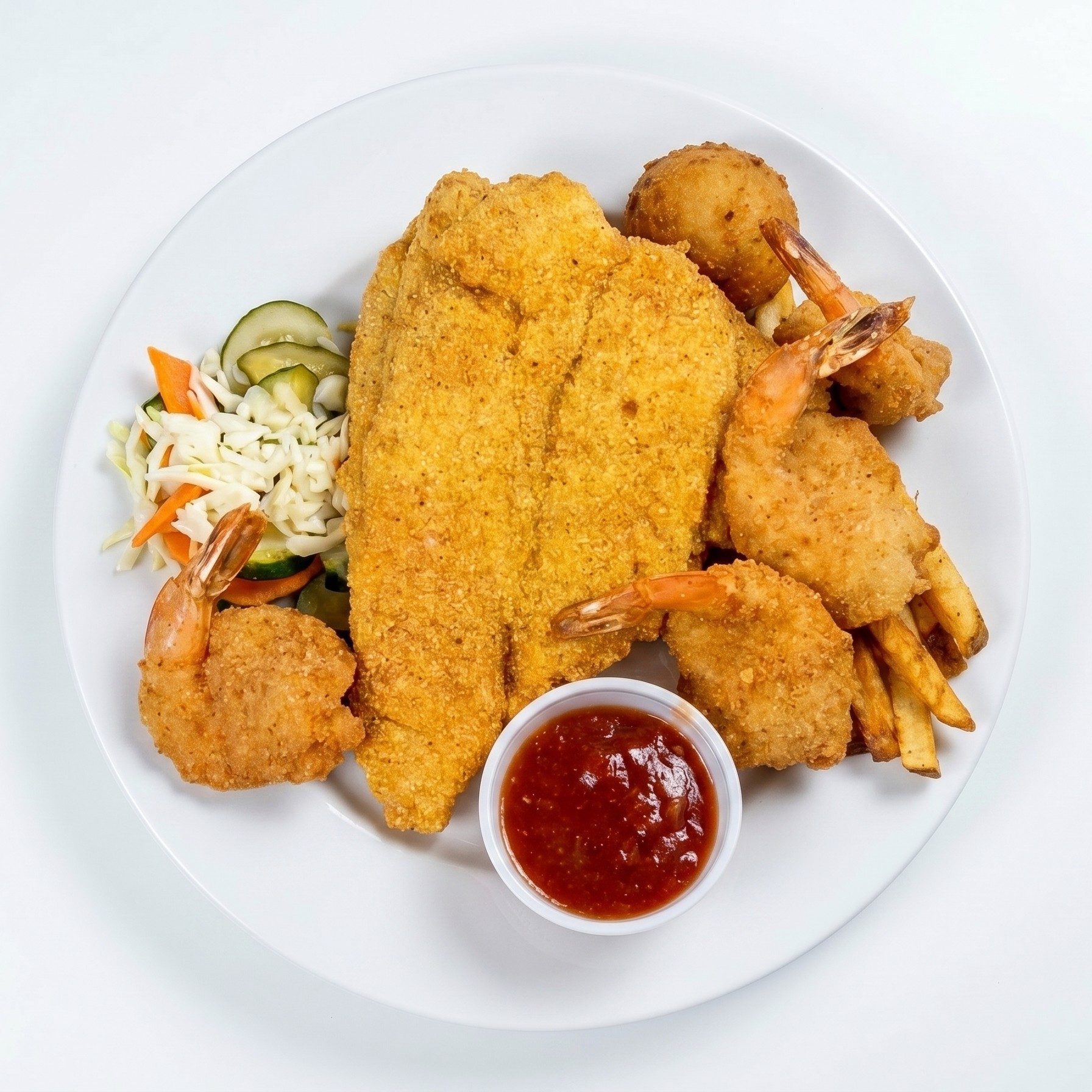 Fried Catfish And Shrimp.