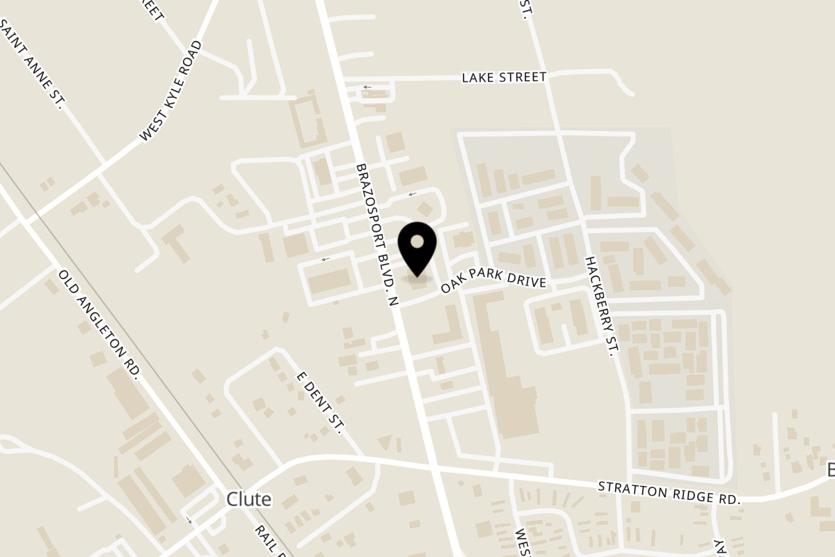 Map showing the location of Oceanica Seafood and Grill on 201 Brazosport Blvd N in Clute